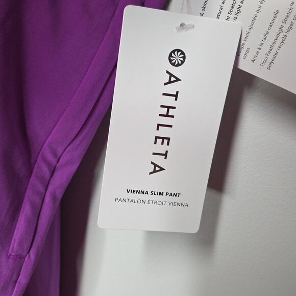 NWT ATHLETA Brooklyn Height Vienna Slim Pant Sz 20 Jazzy Purple #882642-01-2020 - Picture 4 of 10